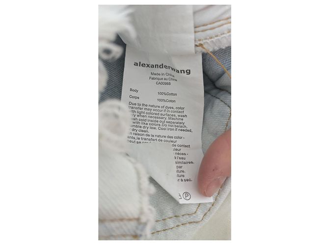 Pantaloncini Alexander Wang in cotone blu - vista 6