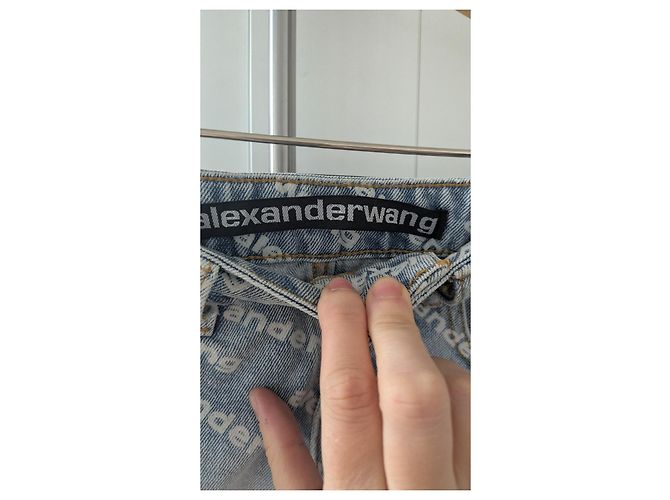 Pantaloncini Alexander Wang in cotone blu - vista 8