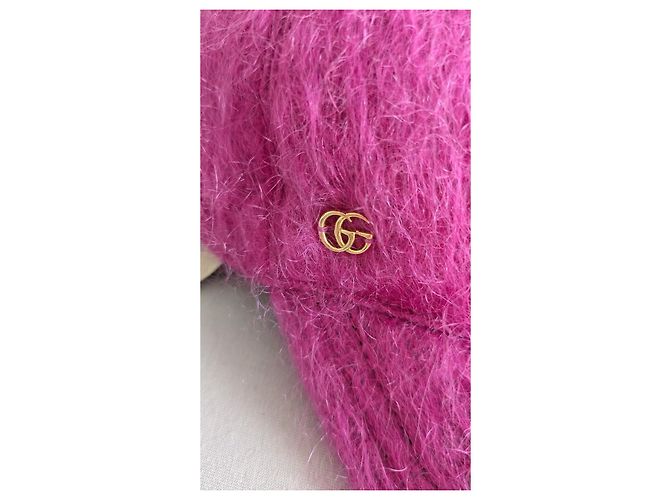 Cappellino Gucci in mohair rosa - vista 10