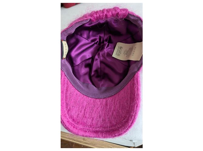Cappellino Gucci in mohair rosa - vista 12