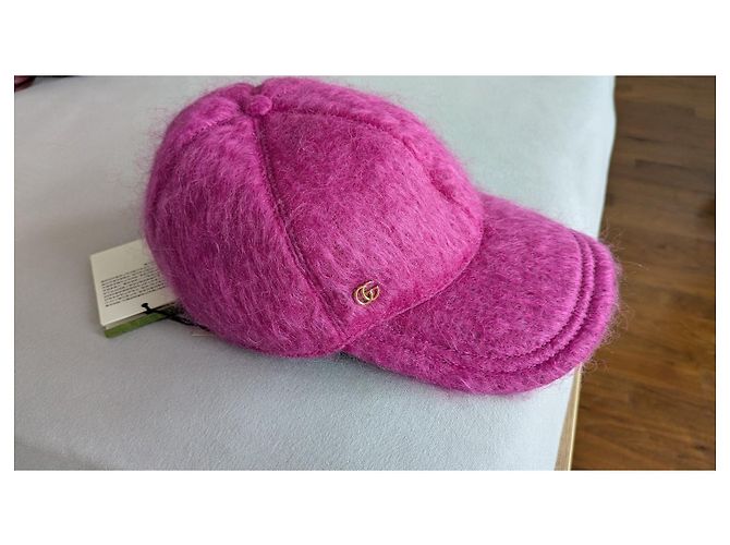 Cappellino Gucci in mohair rosa - vista 2