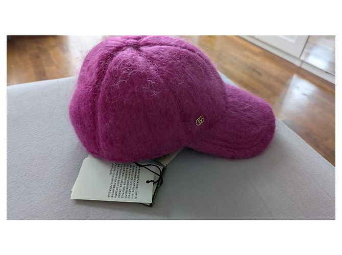 Cappellino Gucci in mohair rosa - vista 4