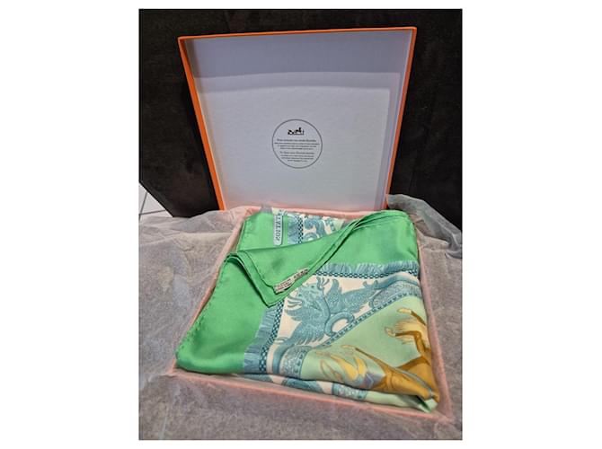 Hermès Seidentuch Grün 90x90 - Ansicht 4