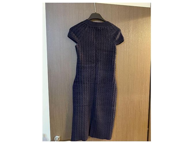 Chanel Runway Kleid Marineblau Viskose - Ansicht 3