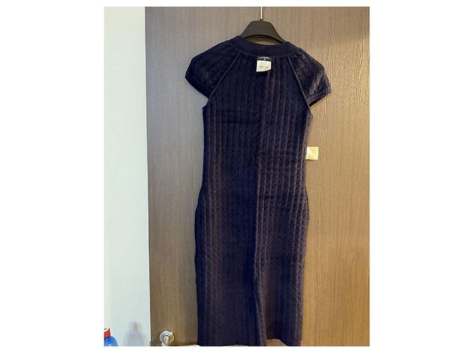Chanel Runway Kleid Marineblau Viskose - Ansicht 4