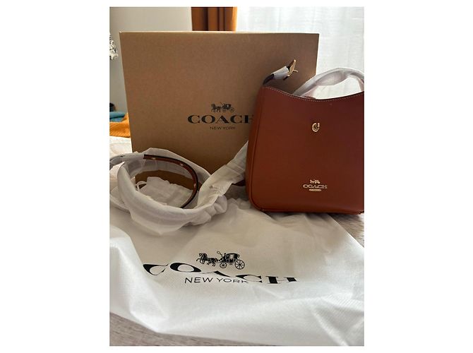 Borsa a secchiello Coach in pelle marrone - vista 12