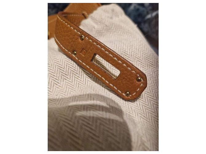 Hermès Kelly 35 cm Couleur Carmel Bijouterie dorée Camel - vue 10