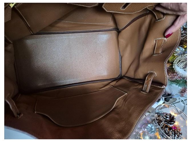 Hermès Kelly 35 cm Couleur Carmel Bijouterie dorée Camel - vue 15