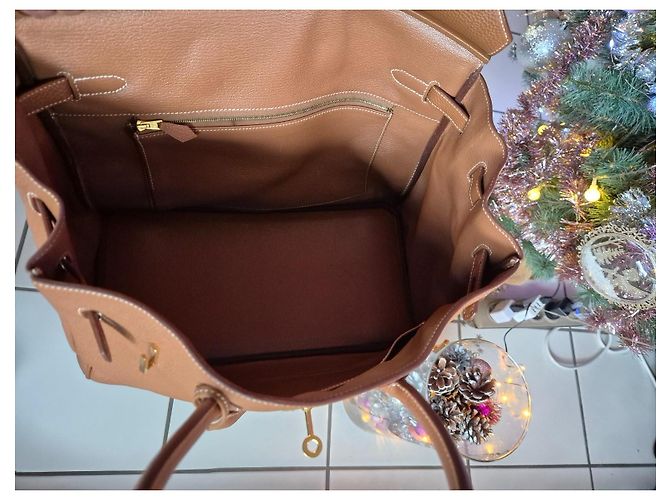 Hermès Kelly 35 cm Couleur Carmel Bijouterie dorée Camel - vue 16