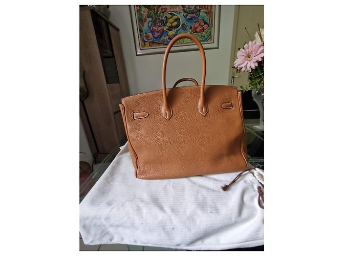 Hermès Kelly 35 cm Couleur Carmel Bijouterie dorée Camel - vue 5