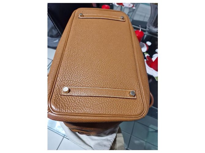Hermès Kelly 35 cm Couleur Carmel Bijouterie dorée Camel - vue 6