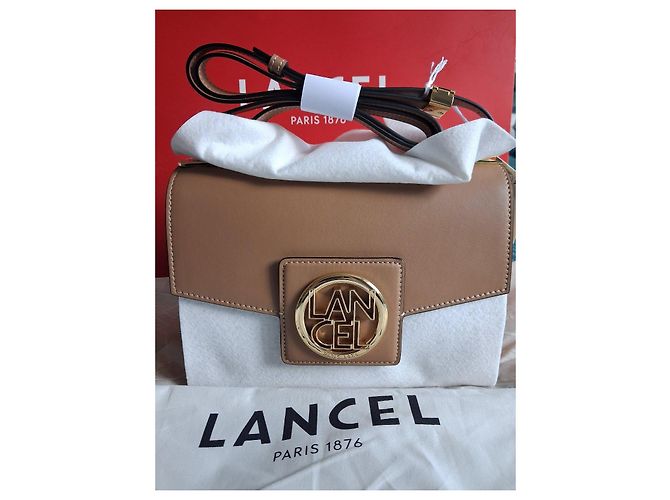 Borsa a spalla Lancel in pelle beige - vista 3