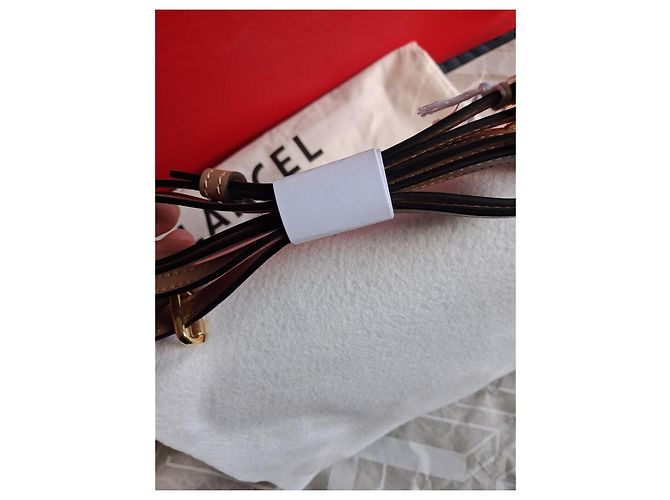 Borsa a spalla Lancel in pelle beige - vista 8