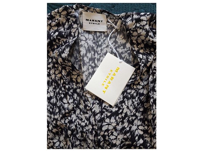 Isabel Marant Etoile Vestido Largo Estampado Marant Etoile Negro Blanco - vista 3