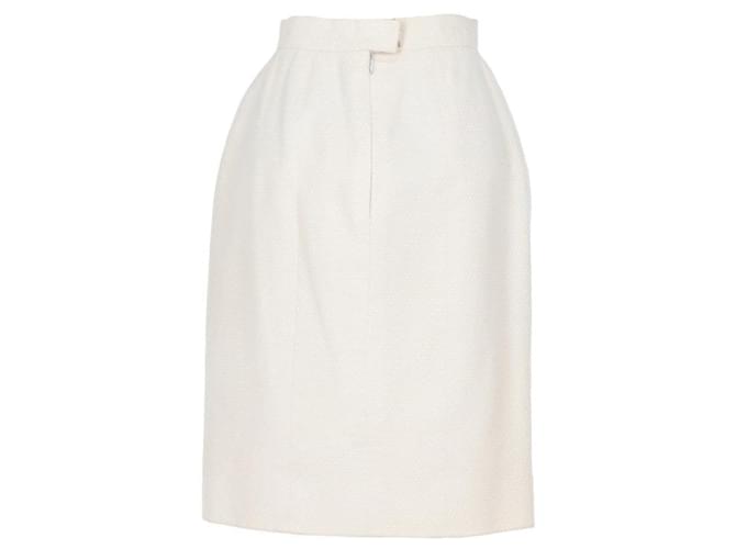 Falda de brocado de algodón blanco Chanel - vista 2