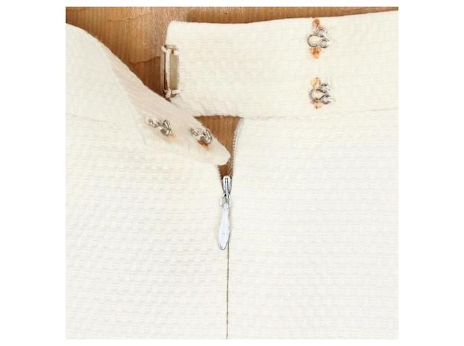 Falda de brocado de algodón blanco Chanel - vista 5