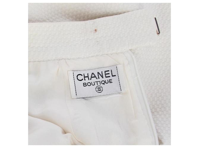 Falda de brocado de algodón blanco Chanel - vista 6