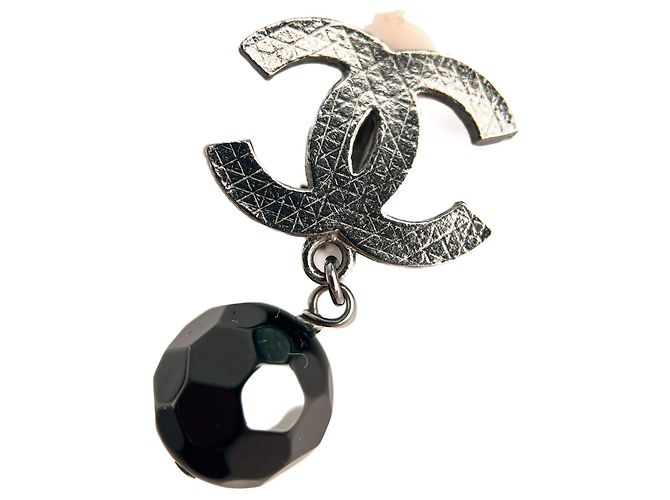 Timeless Chanel Orecchini PCO in metallo e decorati con perline nere Nero - vista 6