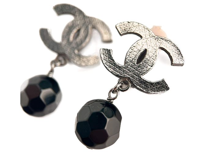 Timeless Chanel Orecchini PCO in metallo e decorati con perline nere Nero - vista 7