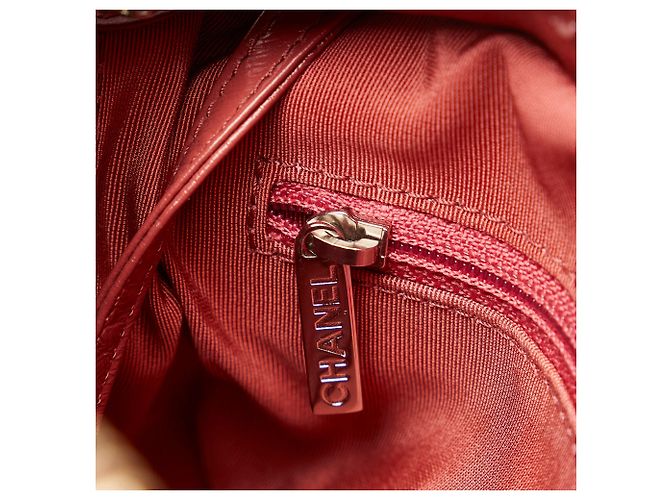 Chanel Borsa a spalla piccola in pelle di agnello chevron Gabrielle arancione - vista 10