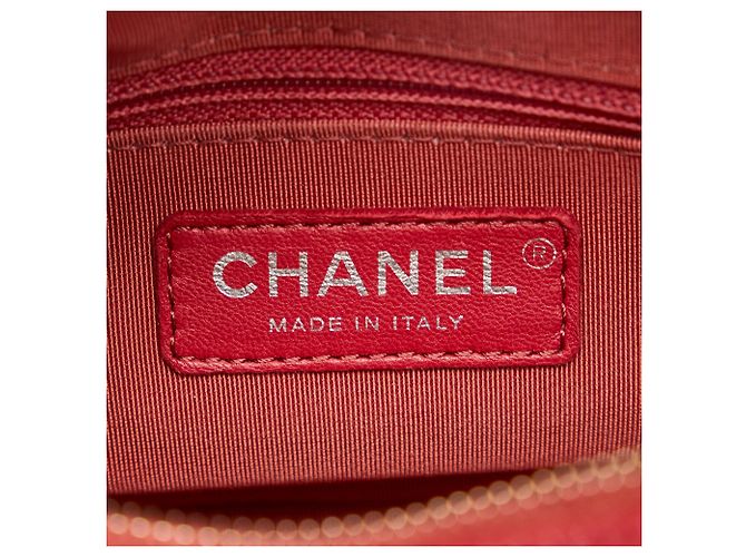 Chanel Borsa a spalla piccola in pelle di agnello chevron Gabrielle arancione - vista 9
