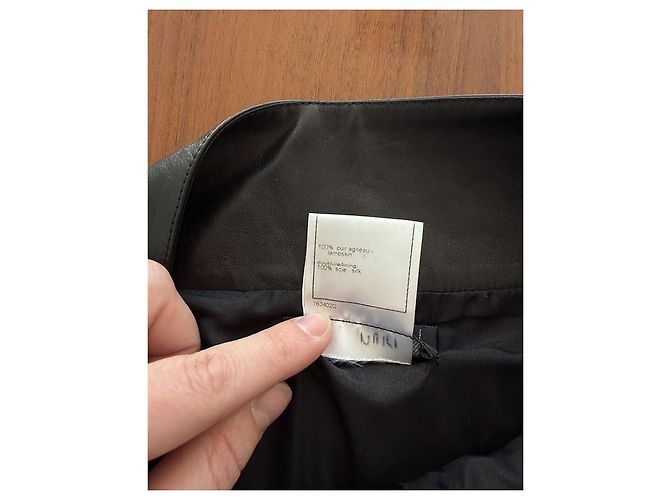 Increíble falda de cuero Chanel Negro - vista 5