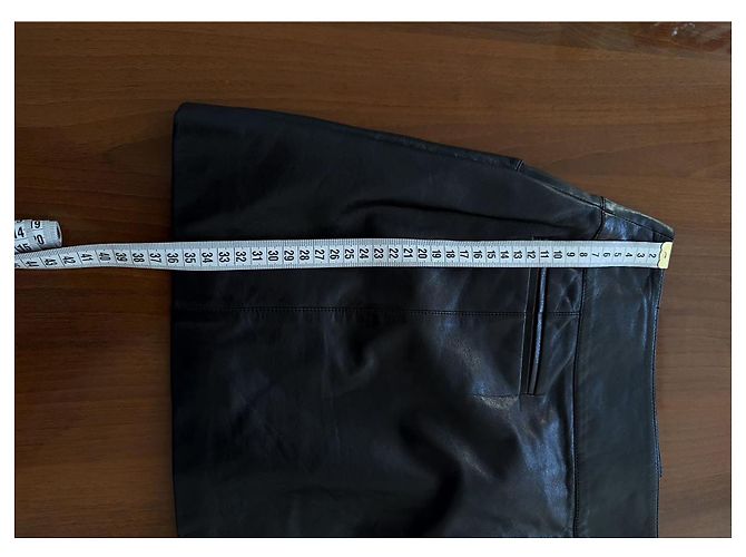 Increíble falda de cuero Chanel Negro - vista 7