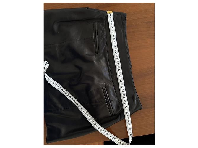 Increíble falda de cuero Chanel Negro - vista 8