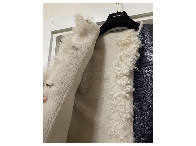 Abrigo de shearling Louis Vuitton azul marino talla 36 - vista 3