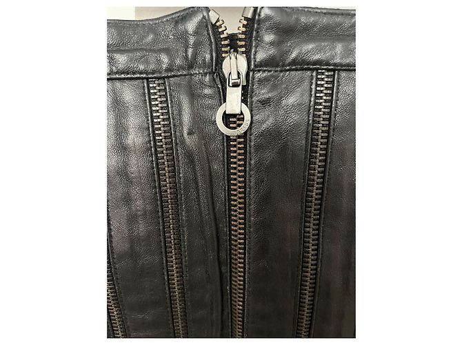 Falda de cuero negra con cremalleras Versus Versace Negro - vista 3