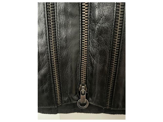 Falda de cuero negra con cremalleras Versus Versace Negro - vista 4