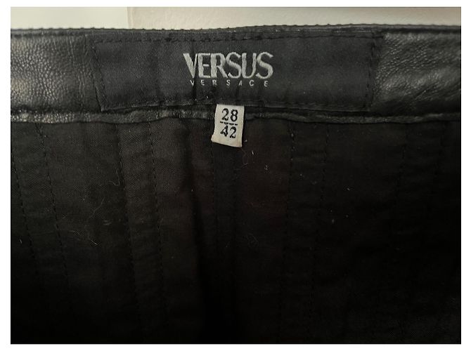 Falda de cuero negra con cremalleras Versus Versace Negro - vista 5