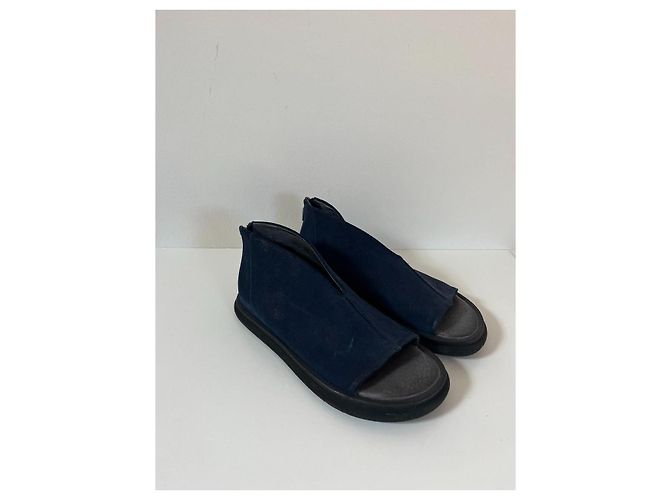 Autre Marque Sandali Lofina in pelle e camoscio blu navy - vista 10