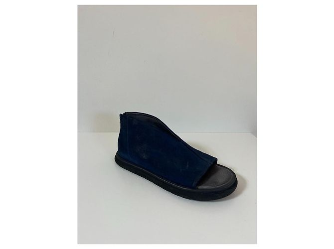 Autre Marque Sandali Lofina in pelle e camoscio blu navy - vista 2