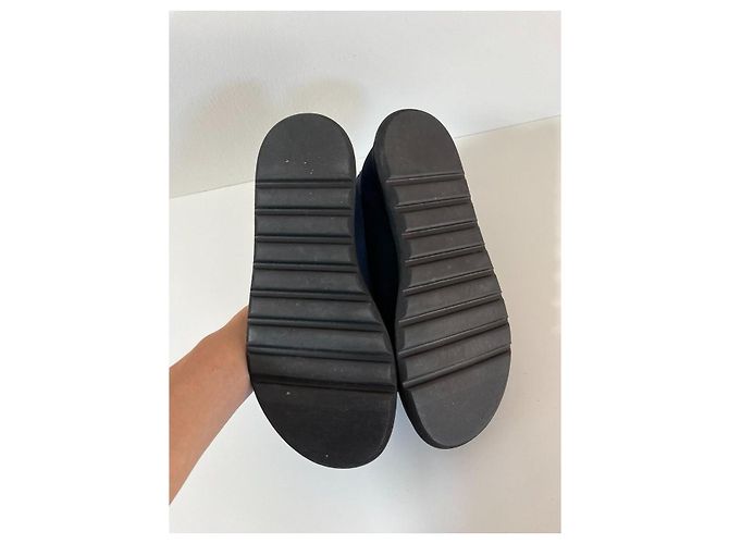 Autre Marque Sandali Lofina in pelle e camoscio blu navy - vista 6