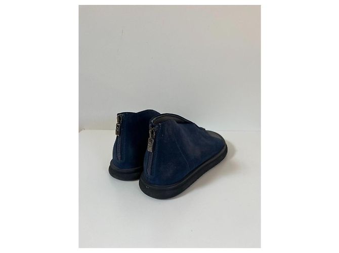 Autre Marque Sandali Lofina in pelle e camoscio blu navy - vista 7