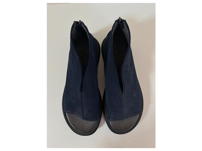 Autre Marque Sandali Lofina in pelle e camoscio blu navy - vista 9