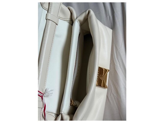 Marni Hobo Prisma Handtasche Creme Leder Roh - Ansicht 10
