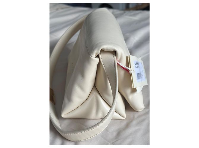 Marni Hobo Prisma Handtasche Creme Leder Roh - Ansicht 17