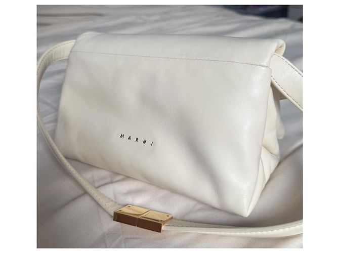 Marni Hobo Prisma Handtasche Creme Leder Roh - Ansicht 4