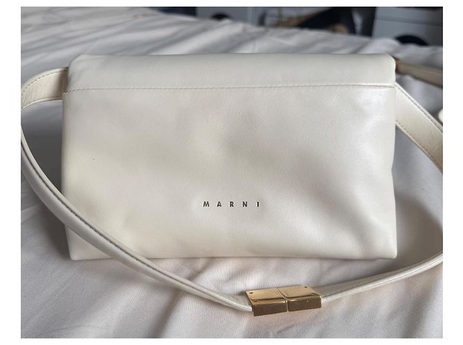 Marni Hobo Prisma Handtasche Creme Leder Roh - Ansicht 5