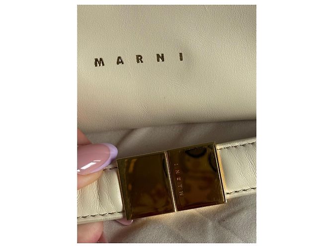 Marni Hobo Prisma Handtasche Creme Leder Roh - Ansicht 6