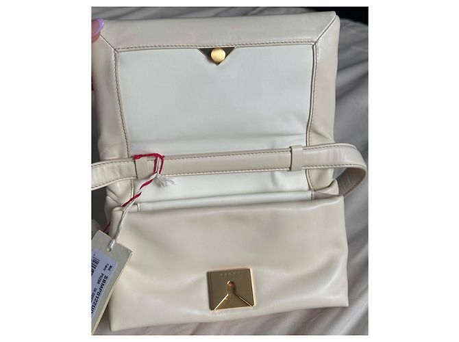 Marni Hobo Prisma Handtasche Creme Leder Roh - Ansicht 7