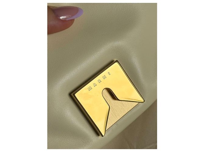 Marni Hobo Prisma Handtasche Creme Leder Roh - Ansicht 8