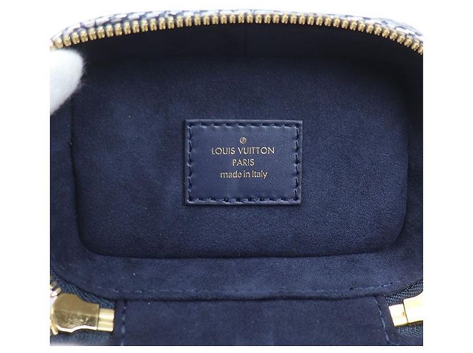 Louis Vuitton Monogram laminiertes Jacquard Mikro Vanity Schultertasche Blau Marineblau - Ansicht 5