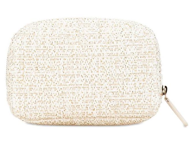 Pochette in tweed Deauville di Chanel Bianco D'oro - vista 3