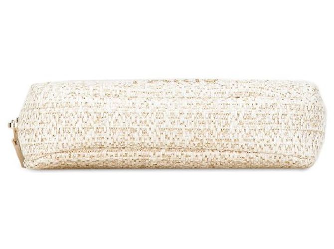 Pochette in tweed Deauville di Chanel Bianco D'oro - vista 4