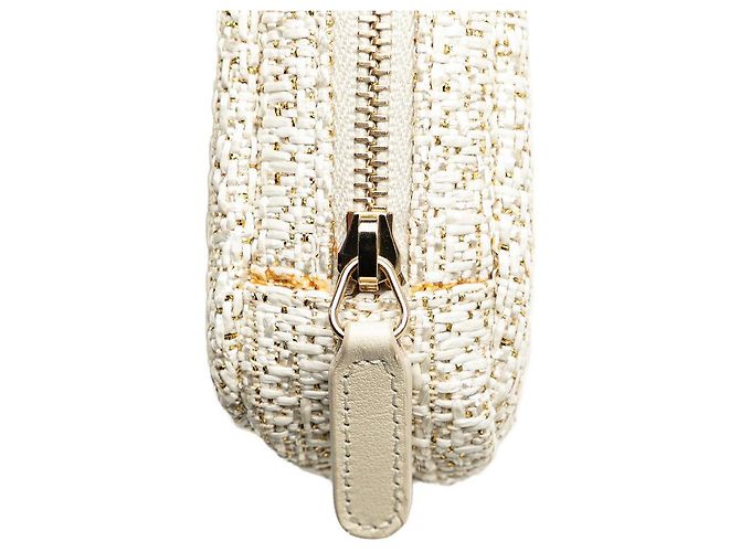 Pochette in tweed Deauville di Chanel Bianco D'oro - vista 5