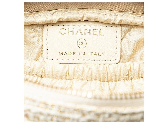 Pochette in tweed Deauville di Chanel Bianco D'oro - vista 7