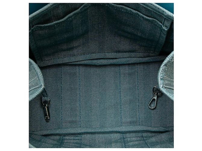 Borsa a mano Hermès Valparaiso PM in pelle Toile Chevron Blu - vista 6